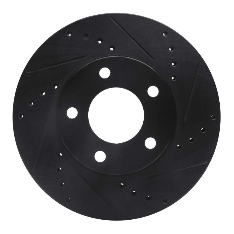 Ford Escape Brake Rotor (1) - Front Right - R1 Concepts - Drilled & Slotted - Black - `01-`07